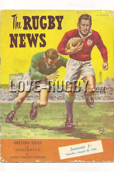 1950 Australia v British Isles  Rugby Programme